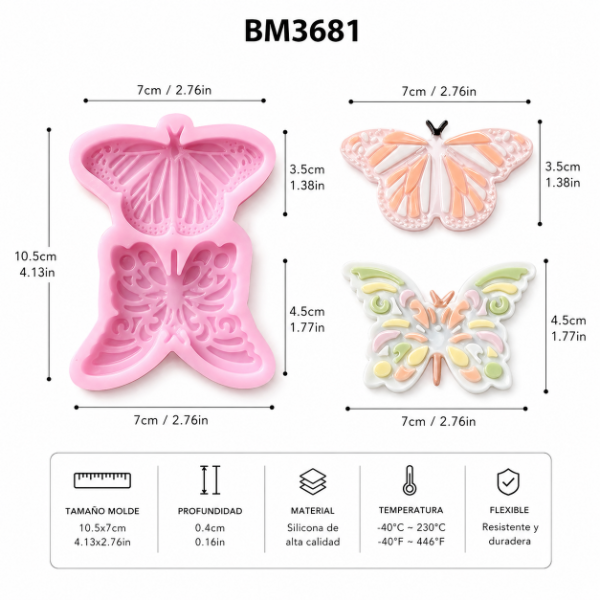 🦋✨ Molde con forma de mariposa – Cod. 449 ✨🦋