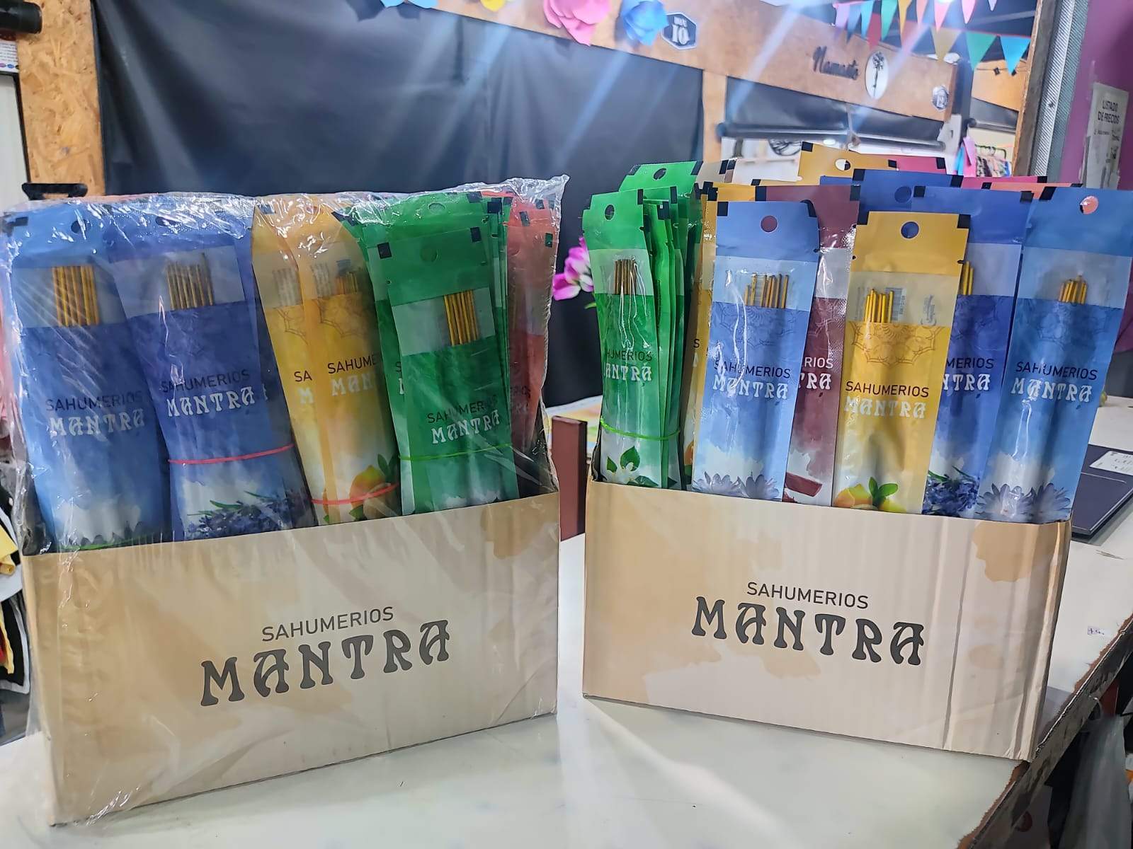 Sahumerios Mantra Línea Pouch – Caja x144 Sobres (10 varillas por sobre) 🕉️✨