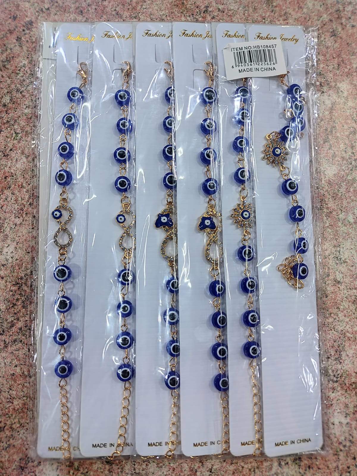 💛✨ PULSERAS DORADAS CON OJO AZUL Y DIJES CON STRASS 💎✨