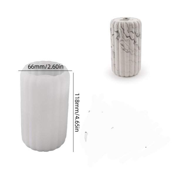 🏺✨ Molde de Silicona Florero con Detalles en Rayas ✨🏺 Nº 306