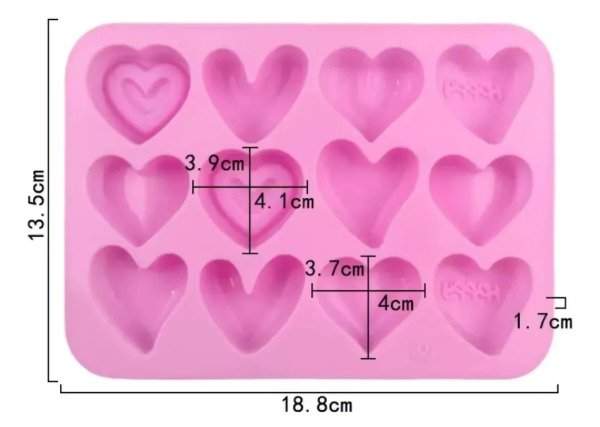 💖✨ Molde Corazón x12 Cod. 377 💕